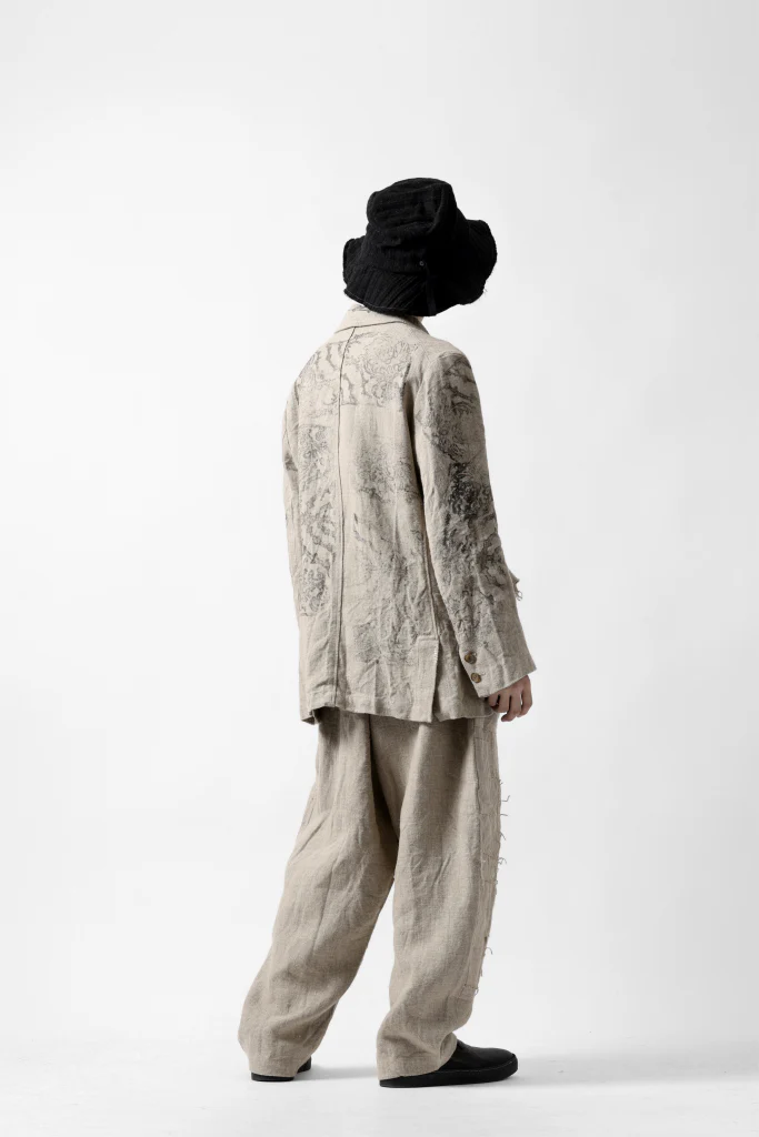 YUTA MATSUOKA 2B print jacket / safiran linen (ecru) - Image 46