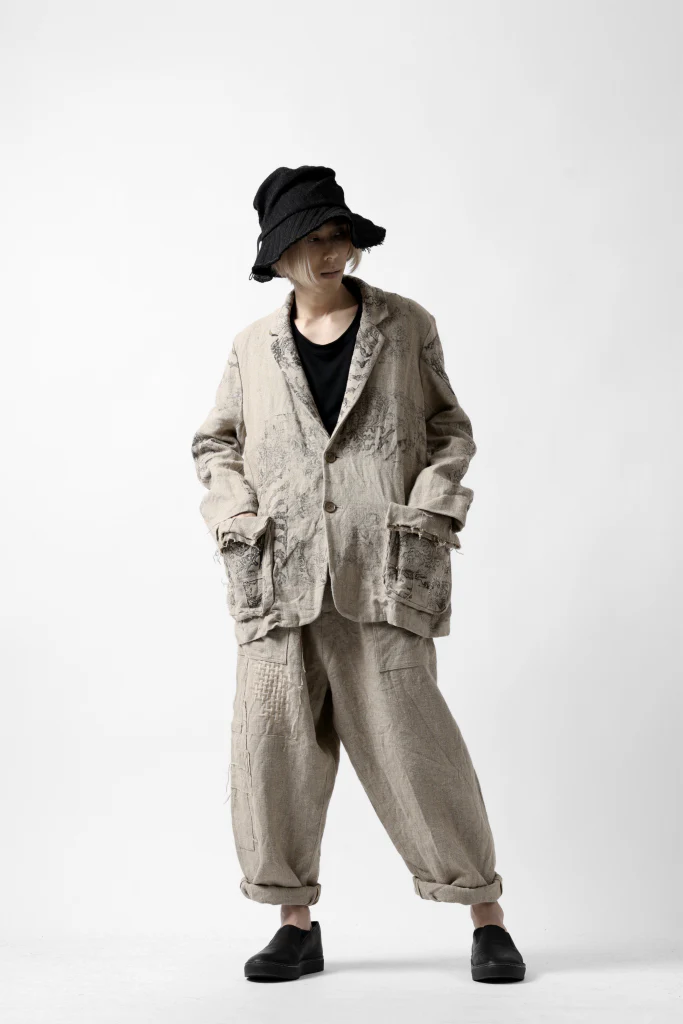 YUTA MATSUOKA 2B print jacket / safiran linen (ecru) - Image 51