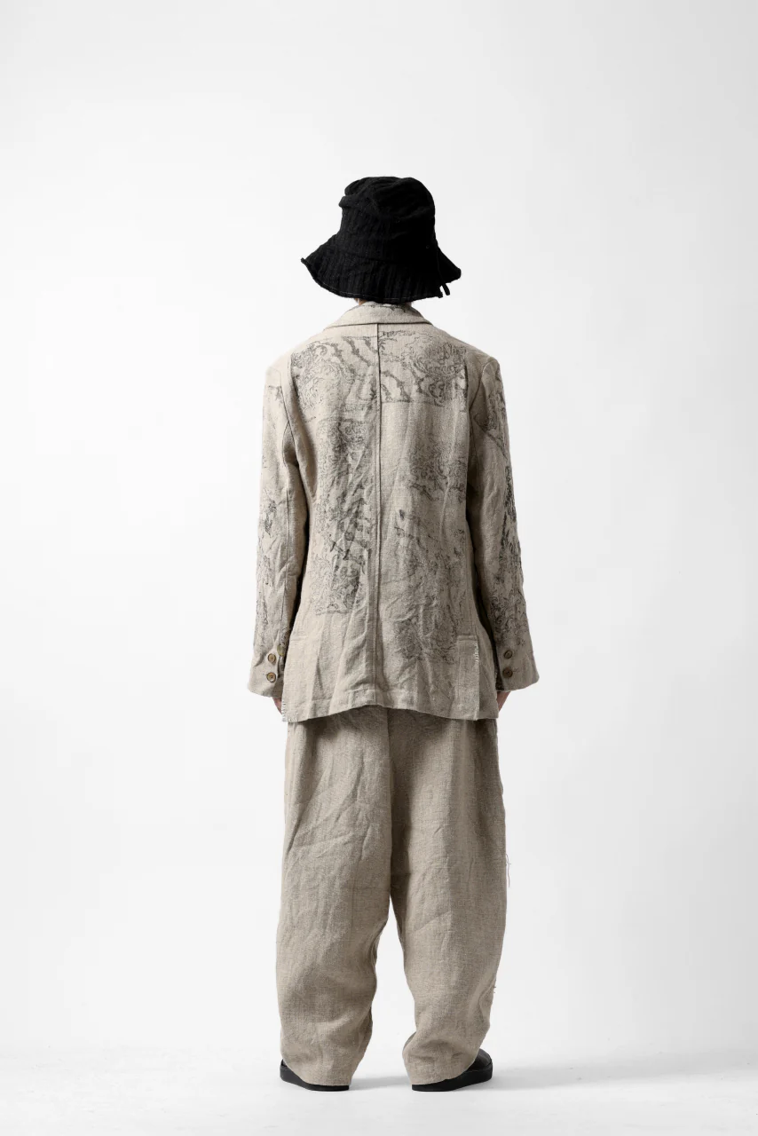 YUTA MATSUOKA 2B print jacket / safiran linen (ecru) - Image 56