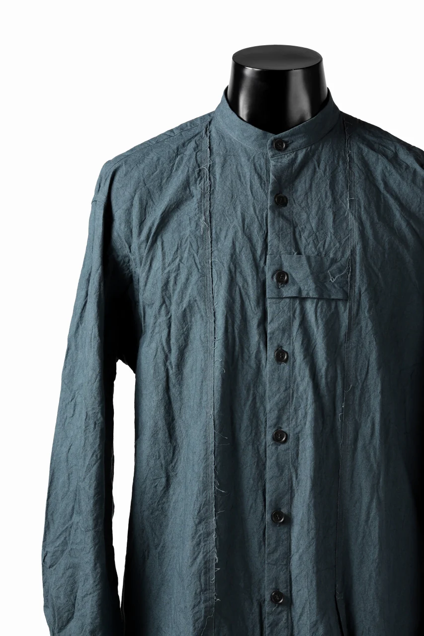 YUTA MATSUOKA semi long shirts / triple wash typewriter (light blue) - Image 11