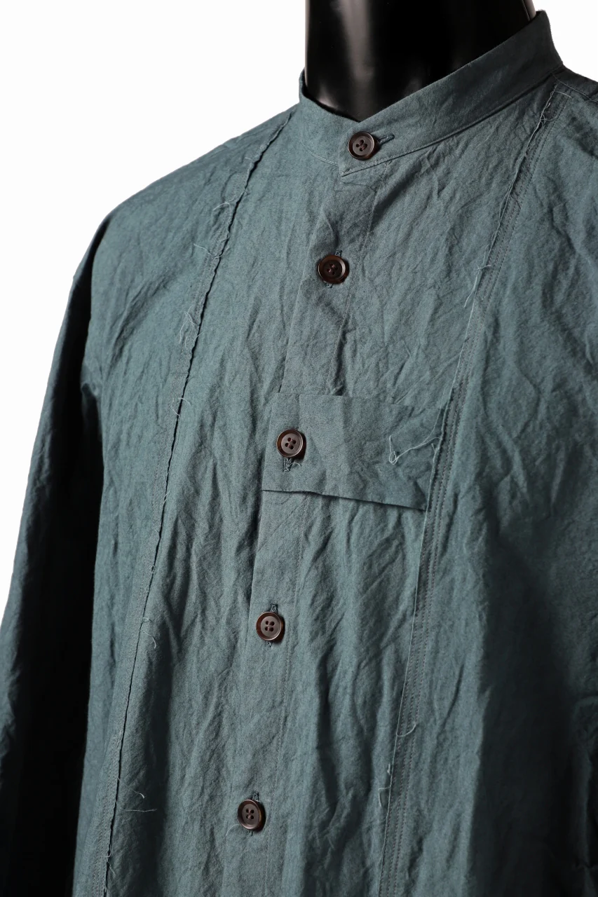 YUTA MATSUOKA semi long shirts / triple wash typewriter (light blue) - Image 12