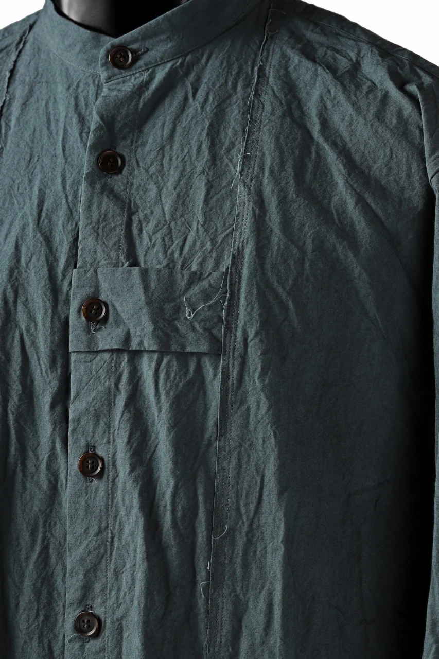 YUTA MATSUOKA semi long shirts / triple wash typewriter (light blue) - Image 13