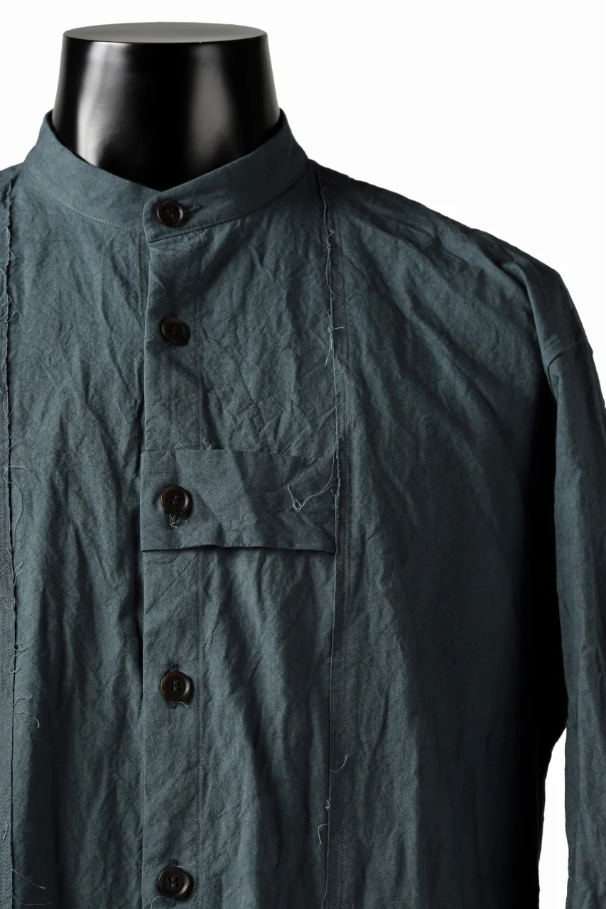 YUTA MATSUOKA semi long shirts / triple wash typewriter (light blue) - Image 14