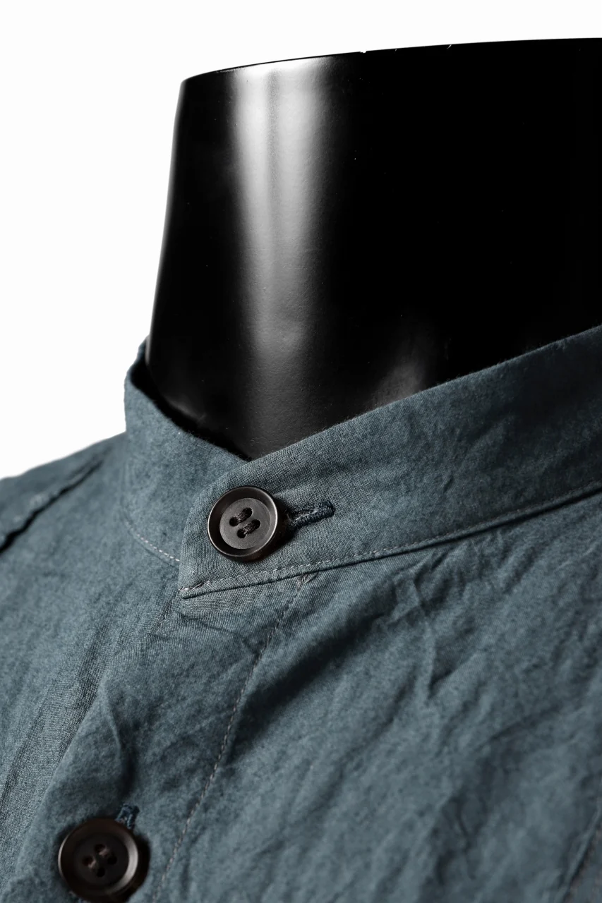 YUTA MATSUOKA semi long shirts / triple wash typewriter (light blue) - Image 15
