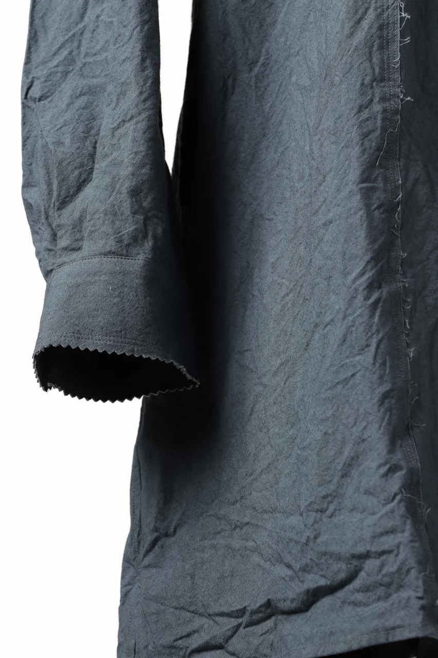 YUTA MATSUOKA semi long shirts / triple wash typewriter (light blue) - Image 17
