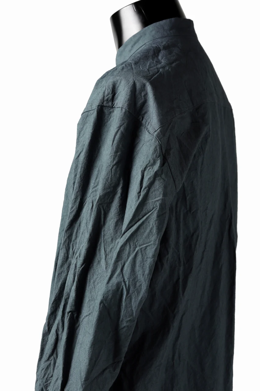 YUTA MATSUOKA semi long shirts / triple wash typewriter (light blue) - Image 18