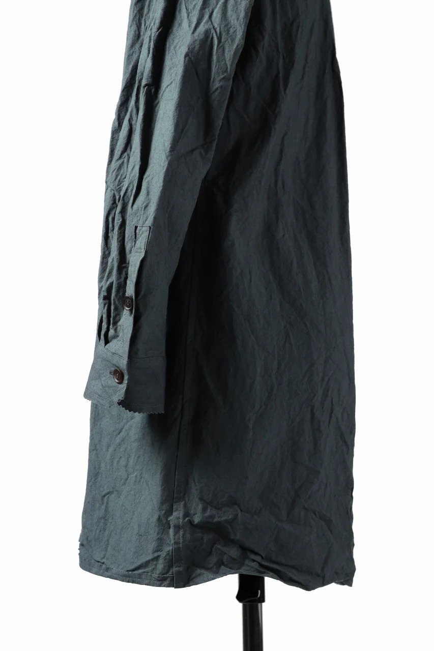 YUTA MATSUOKA semi long shirts / triple wash typewriter (light blue) - Image 19