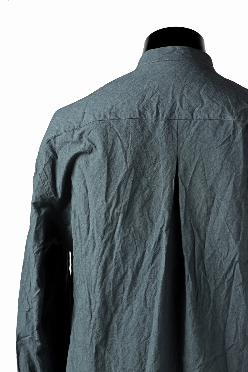 YUTA MATSUOKA semi long shirts / triple wash typewriter (light blue) - Image 20