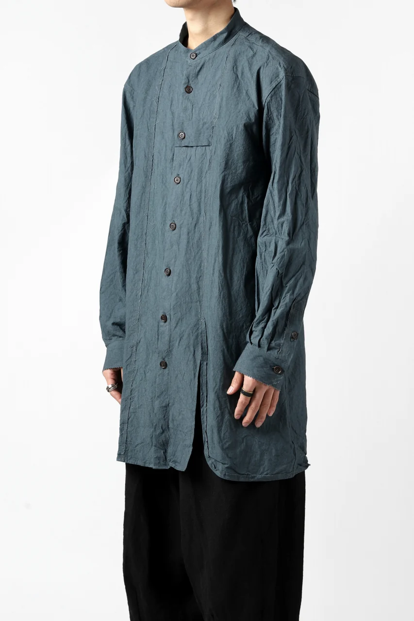 YUTA MATSUOKA semi long shirts / triple wash typewriter (light blue) - Image 22