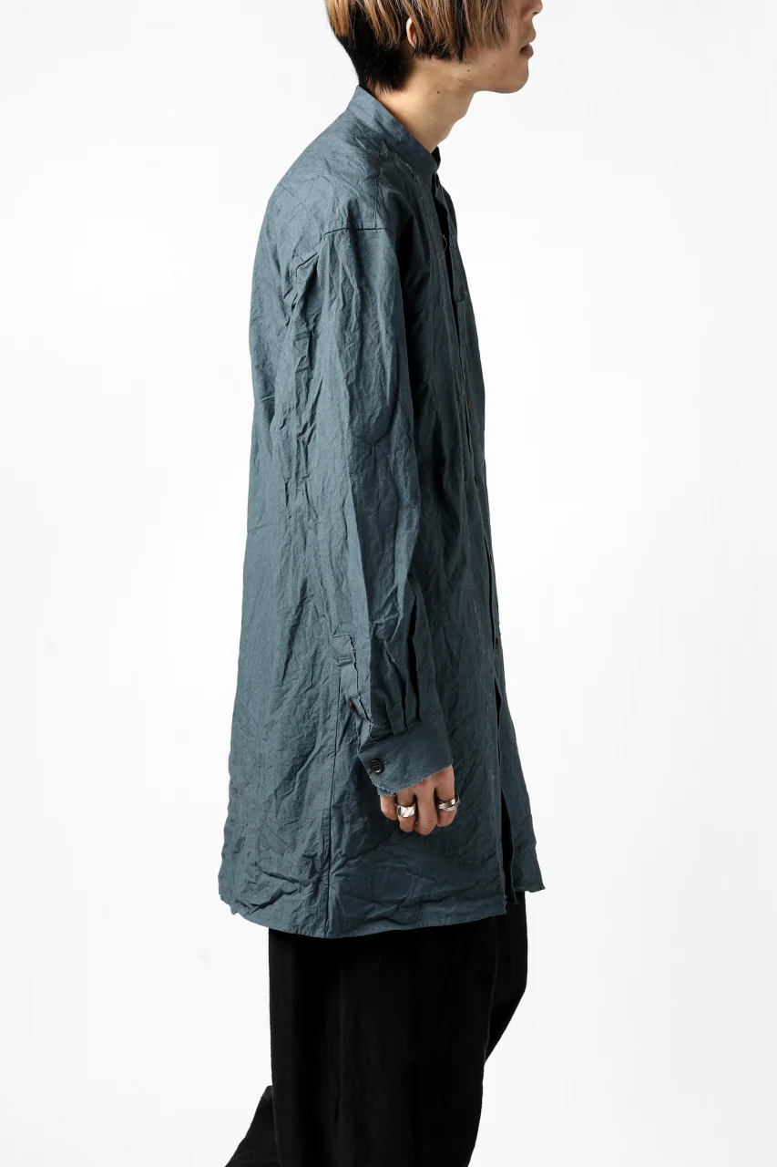 YUTA MATSUOKA semi long shirts / triple wash typewriter (light blue) - Image 24