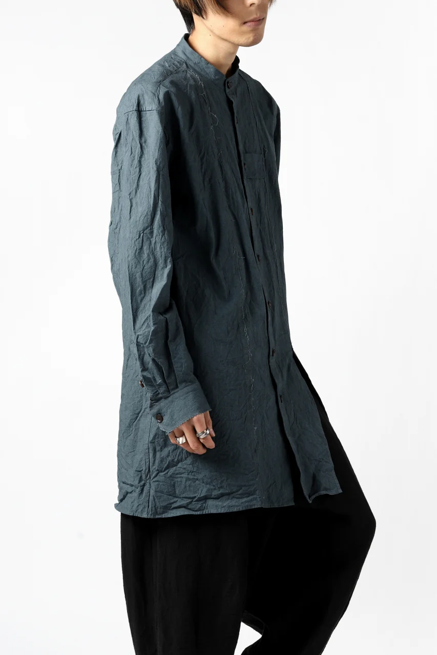 YUTA MATSUOKA semi long shirts / triple wash typewriter (light blue) - Image 25