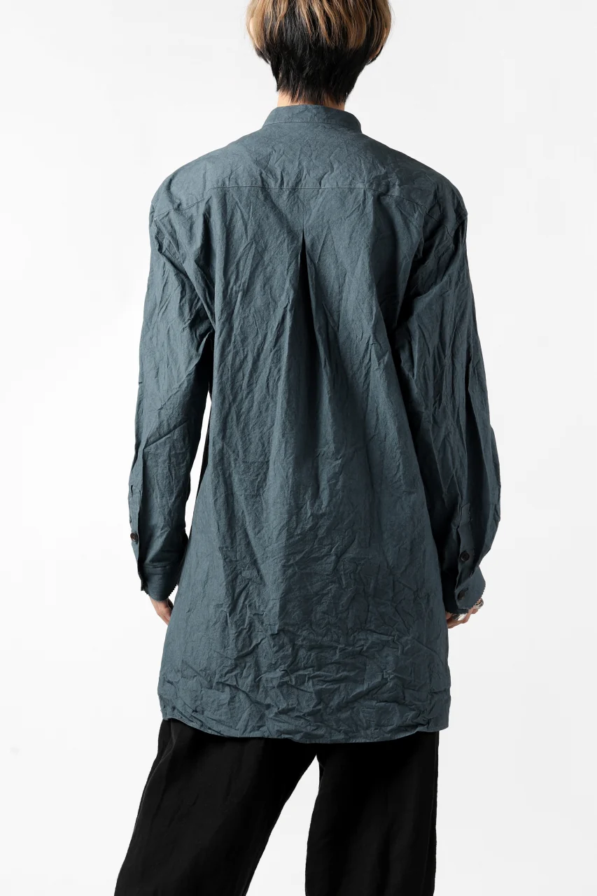 YUTA MATSUOKA semi long shirts / triple wash typewriter (light blue) - Image 27