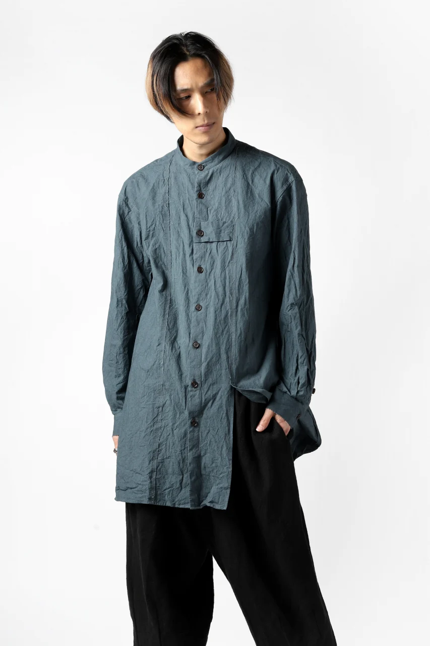 YUTA MATSUOKA semi long shirts / triple wash typewriter (light blue) - Image 28
