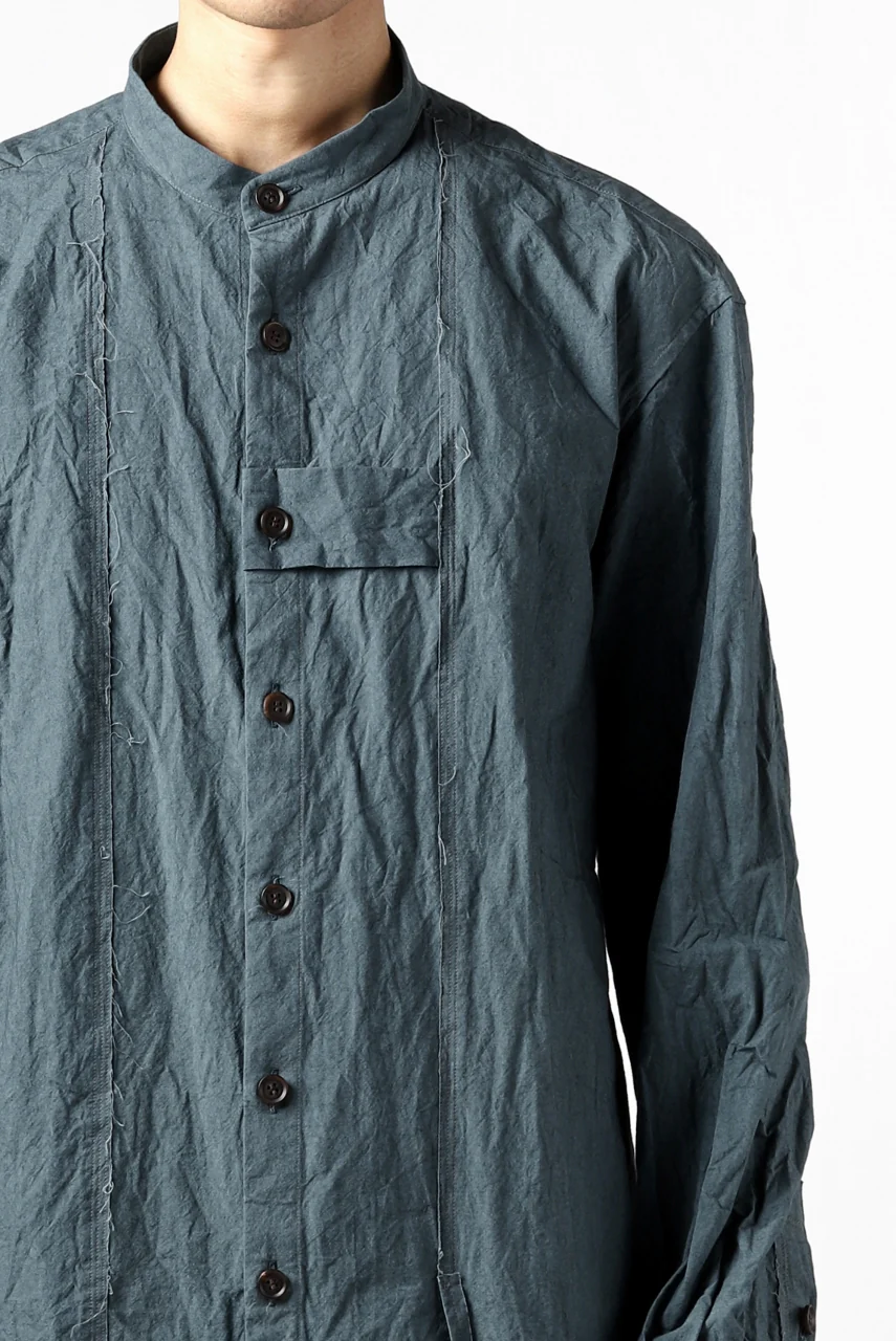 YUTA MATSUOKA semi long shirts / triple wash typewriter (light blue) - Image 29