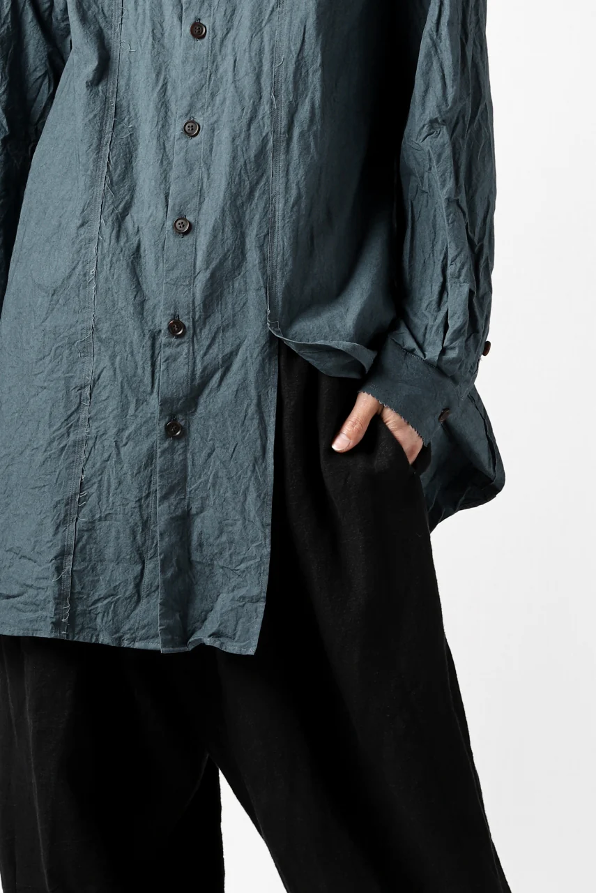YUTA MATSUOKA semi long shirts / triple wash typewriter (light blue) - Image 30