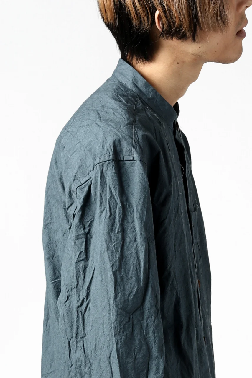 YUTA MATSUOKA semi long shirts / triple wash typewriter (light blue) - Image 31