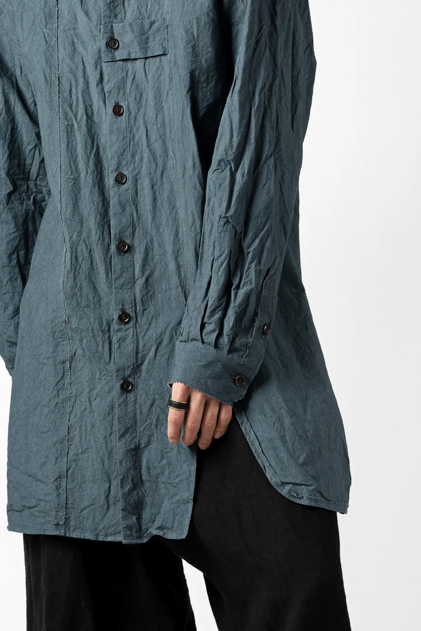 YUTA MATSUOKA semi long shirts / triple wash typewriter (light blue) - Image 32