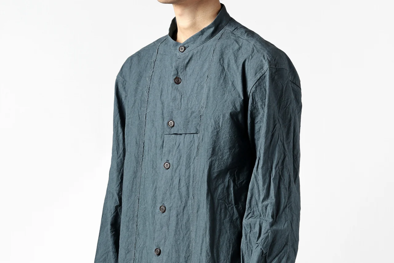 YUTA MATSUOKA semi long shirts / triple wash typewriter (light blue) - Image 36