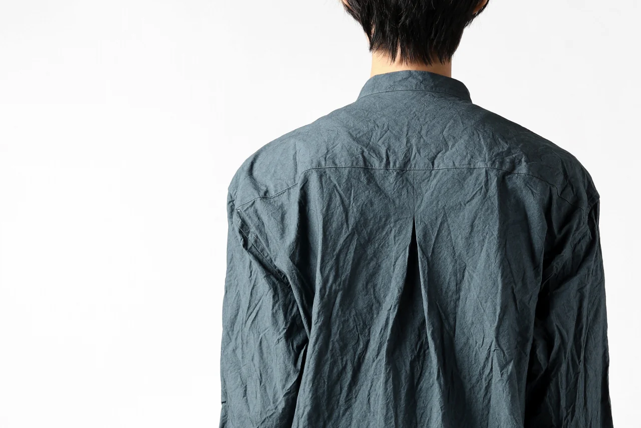 YUTA MATSUOKA semi long shirts / triple wash typewriter (light blue) - Image 37