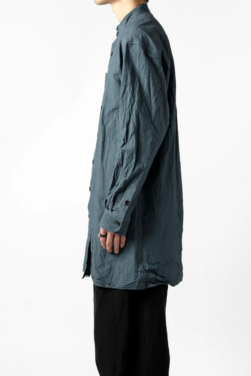 YUTA MATSUOKA semi long shirts / triple wash typewriter (light blue) - Image 6