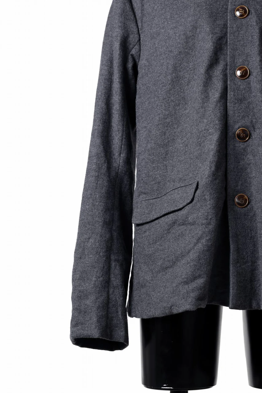 YUTA MATSUOKA shirt collar jacket / compressed wool jersey (dark gray) - Image 12