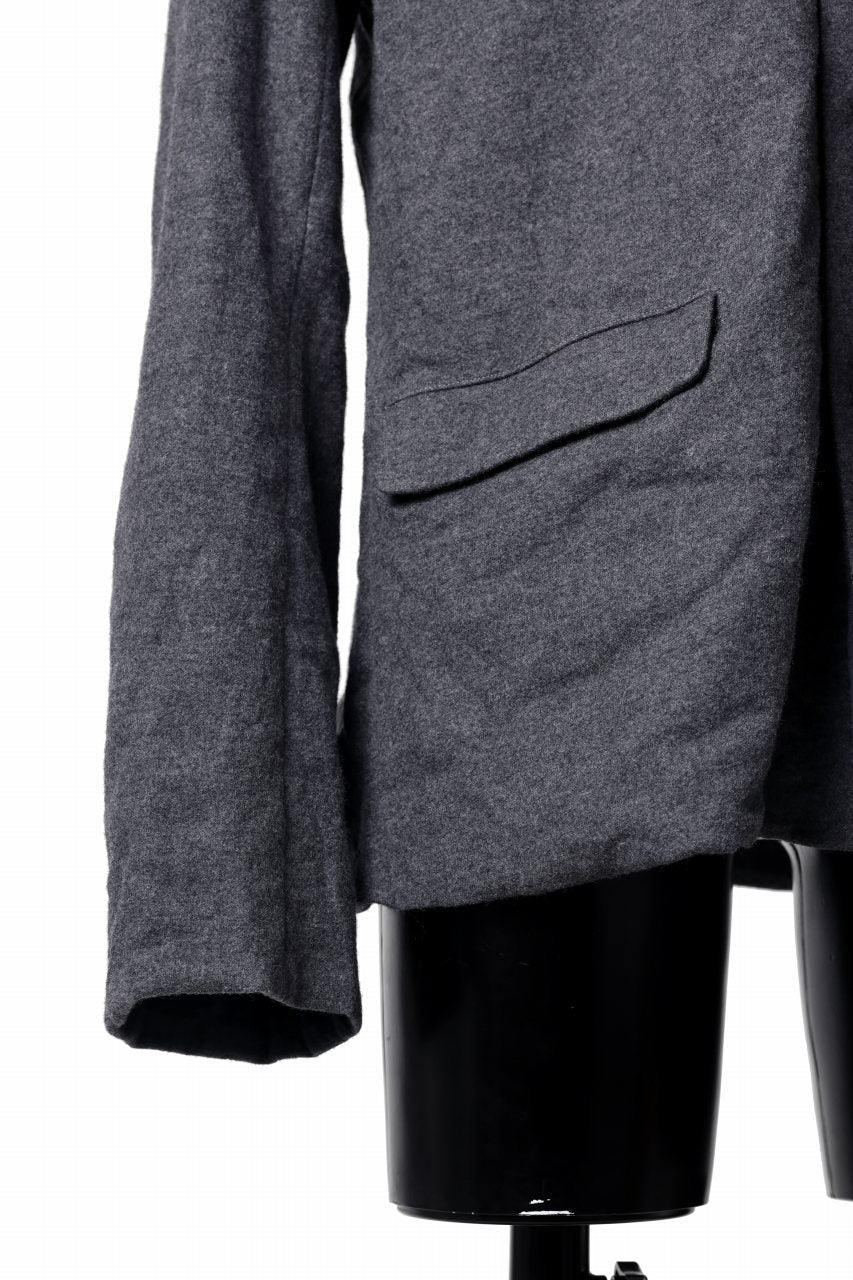 YUTA MATSUOKA shirt collar jacket / compressed wool jersey (dark gray) - Image 13