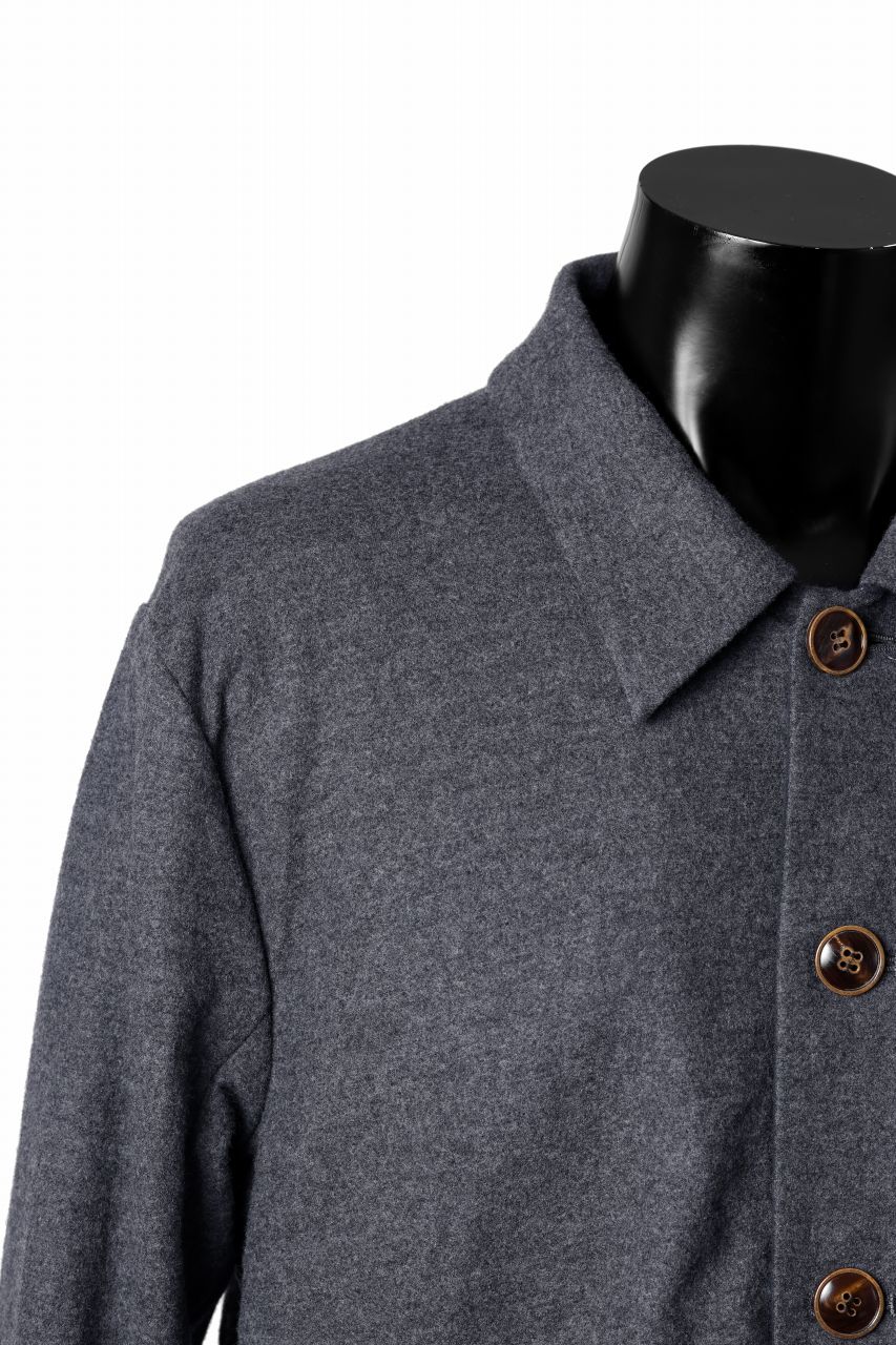 YUTA MATSUOKA shirt collar jacket / compressed wool jersey (dark gray) - Image 14