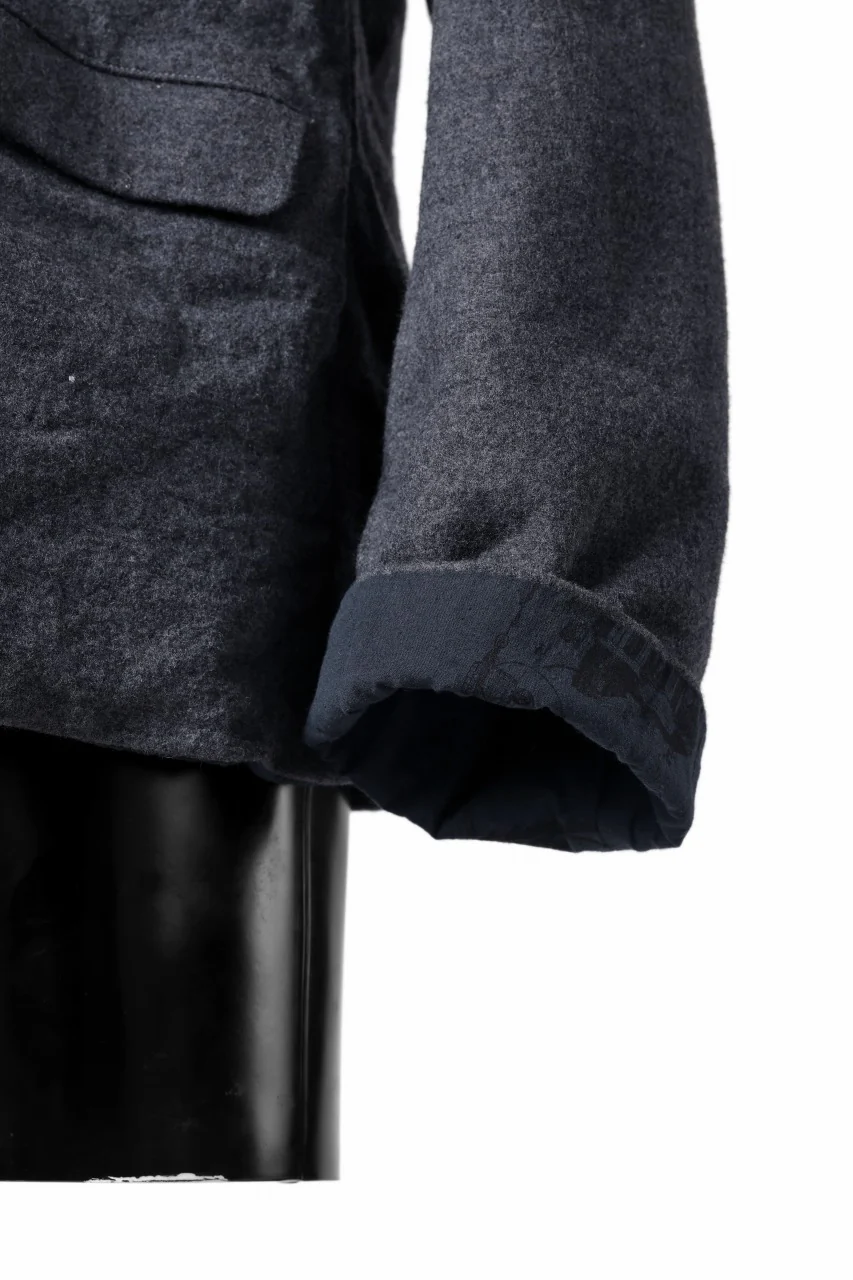 YUTA MATSUOKA shirt collar jacket / compressed wool jersey (dark gray) - Image 17