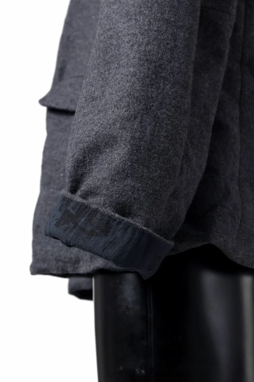 YUTA MATSUOKA shirt collar jacket / compressed wool jersey (dark gray) - Image 18