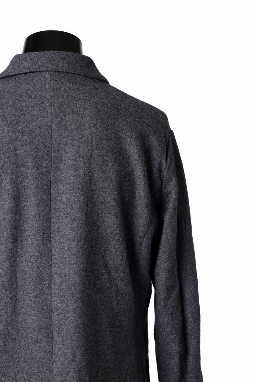 YUTA MATSUOKA shirt collar jacket / compressed wool jersey (dark gray) - Image 19