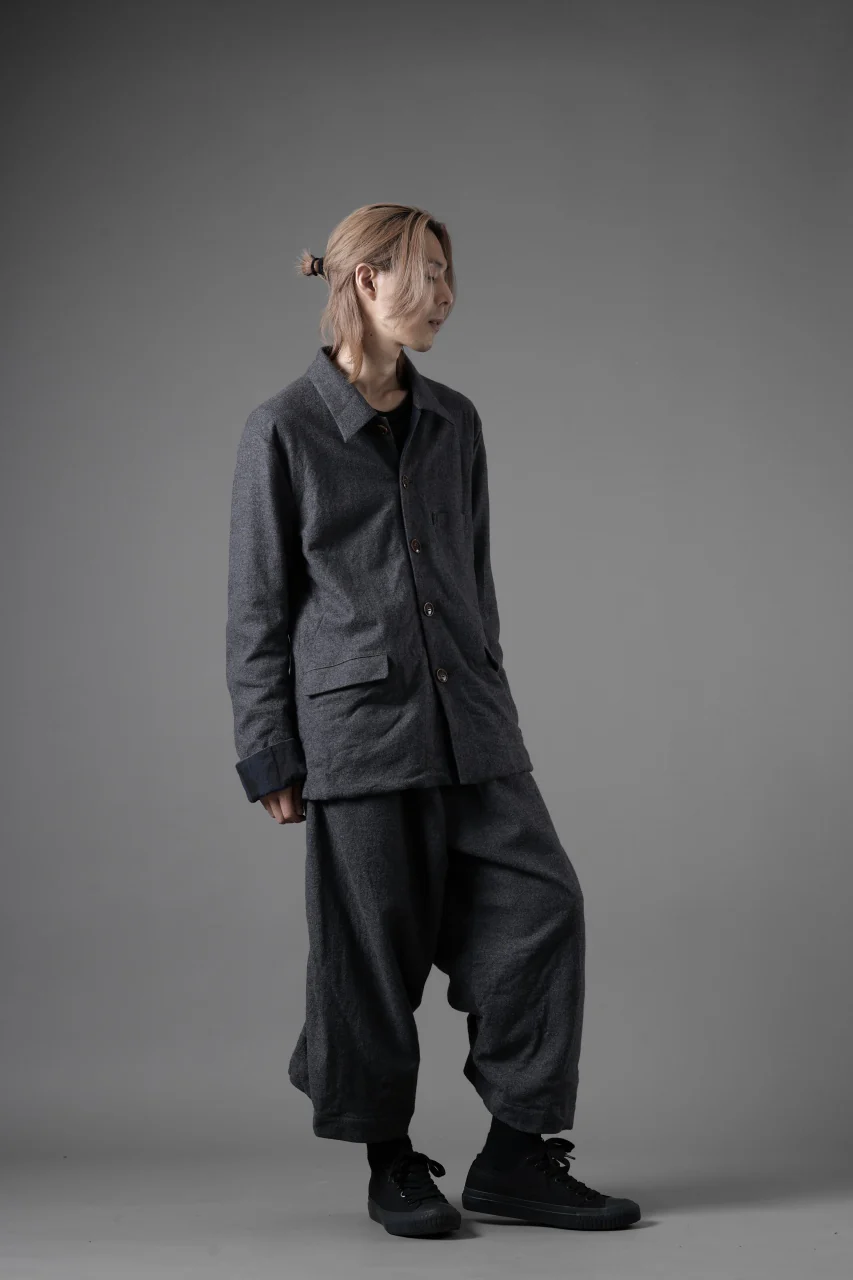 YUTA MATSUOKA shirt collar jacket / compressed wool jersey (dark gray) - Image 42