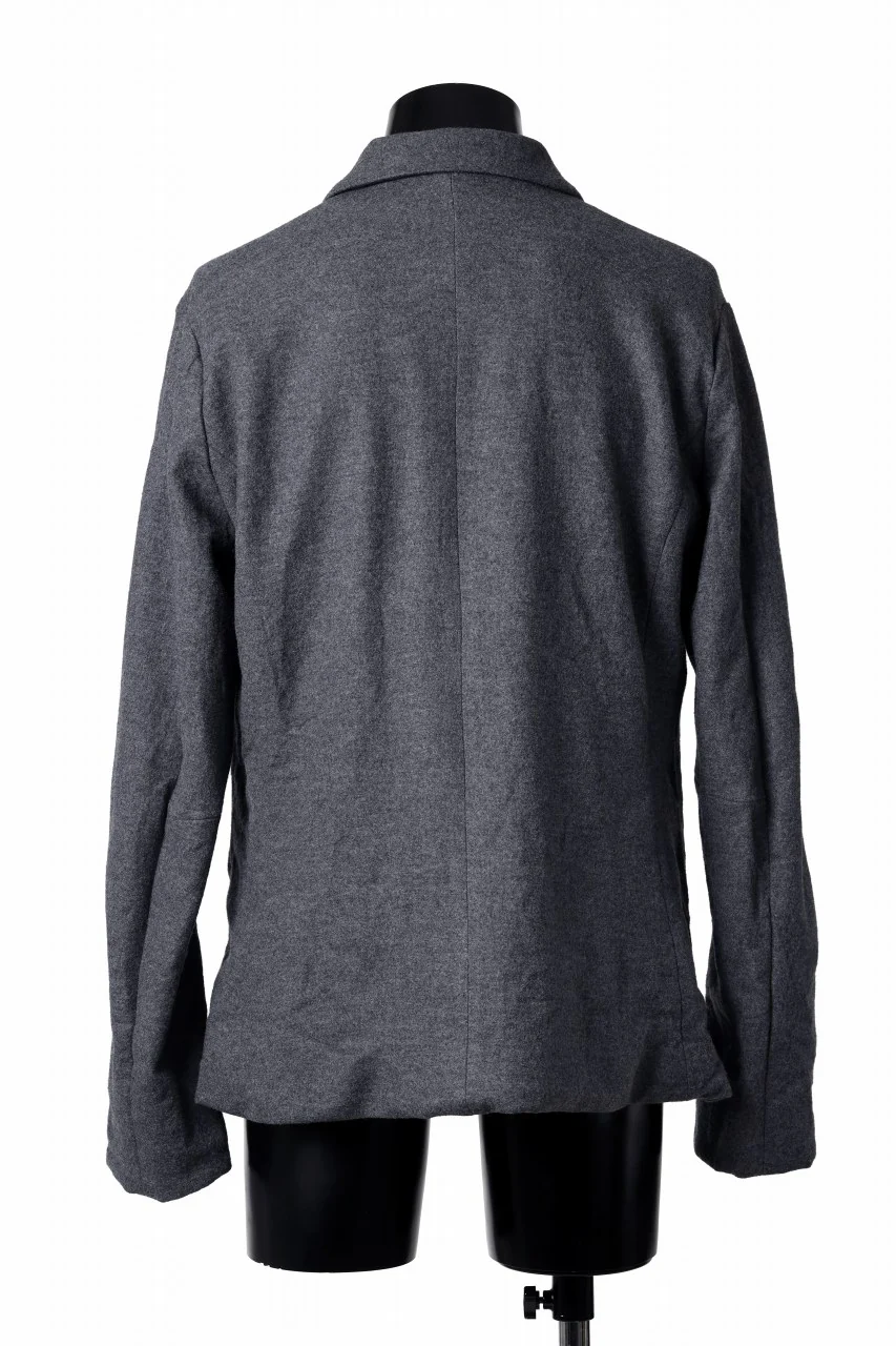 YUTA MATSUOKA shirt collar jacket / compressed wool jersey (dark gray) - Image 5