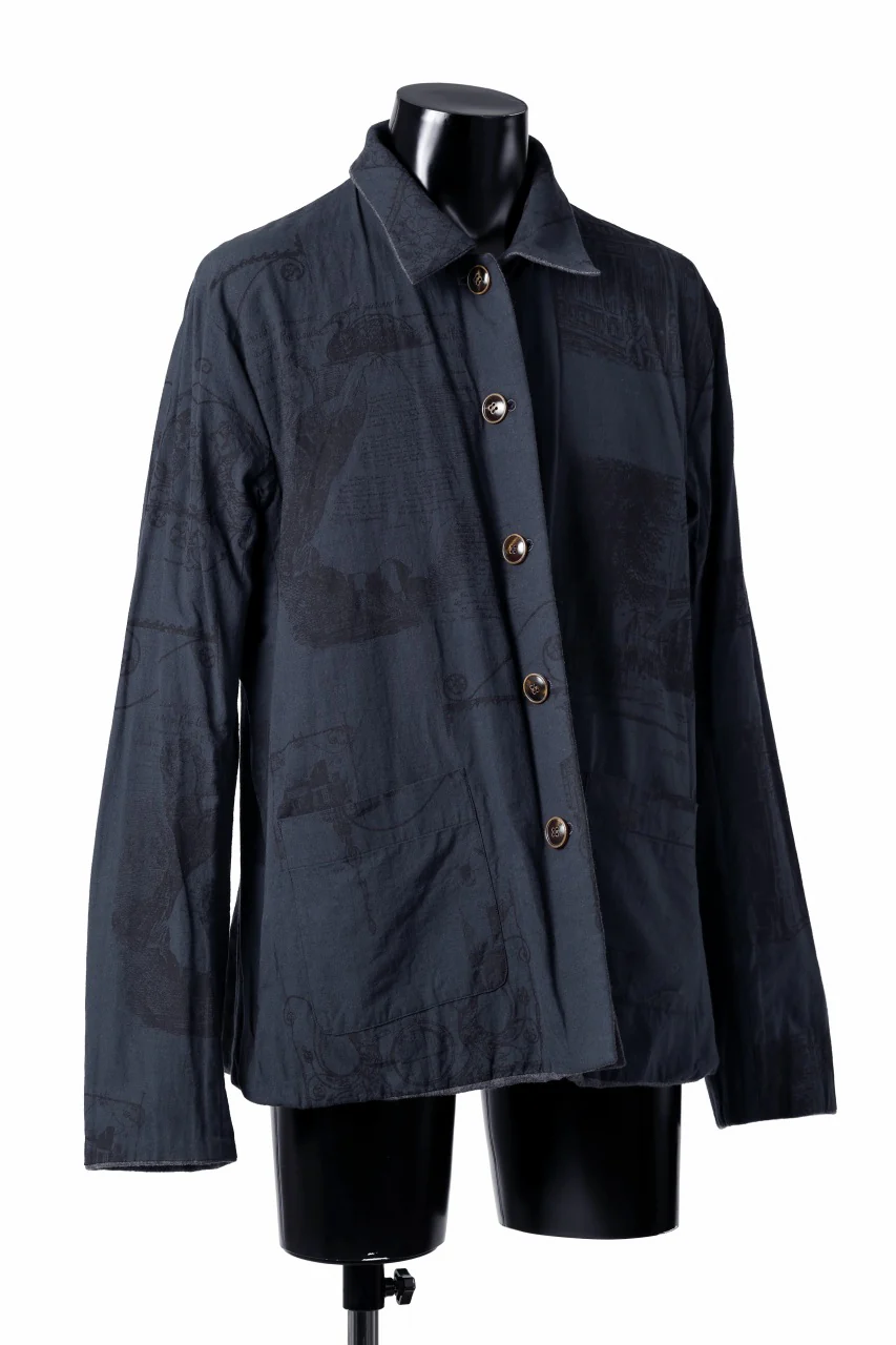 YUTA MATSUOKA shirt collar jacket / compressed wool jersey (dark gray) - Image 9