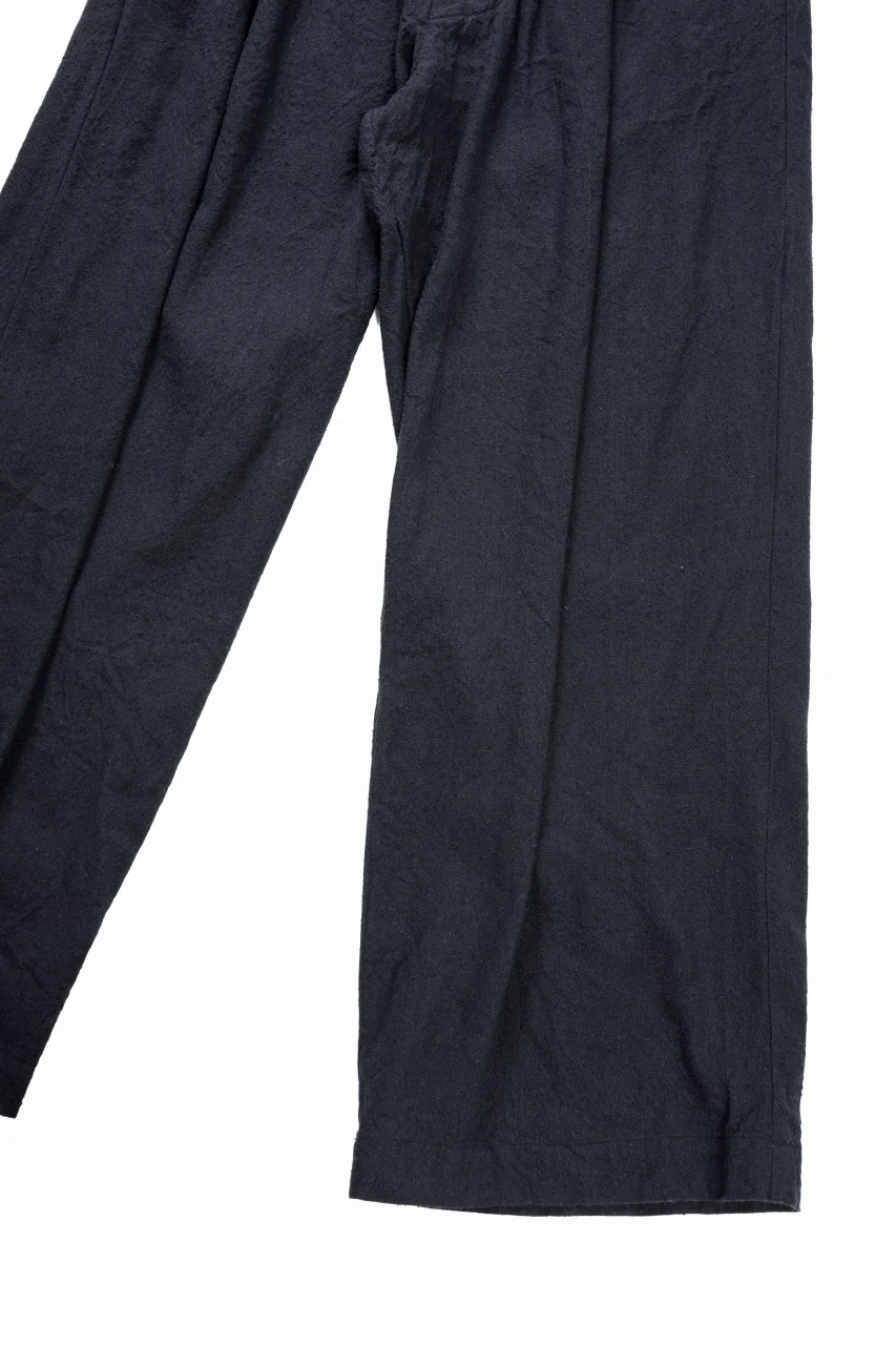 YUTA MATSUOKA straight pants / raw silk & indigo linen broad (navy) - Image 12