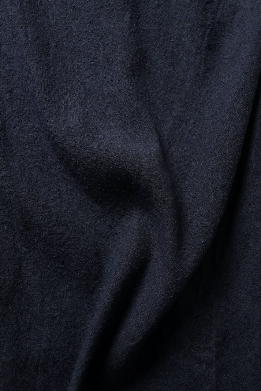 YUTA MATSUOKA straight pants / raw silk & indigo linen broad (navy) - Image 13