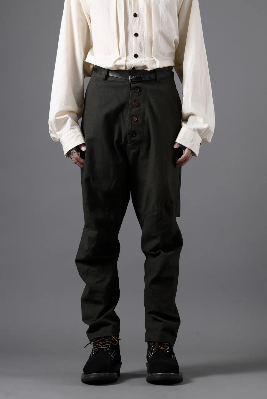 YUTA MATSUOKA three dimensional trousers / linen cotton canvas (brown) - Image 15