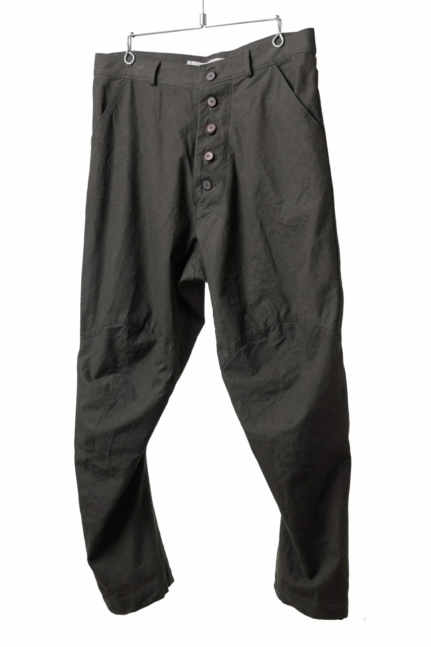 YUTA MATSUOKA three dimensional trousers / linen cotton canvas (brown) - Image 2
