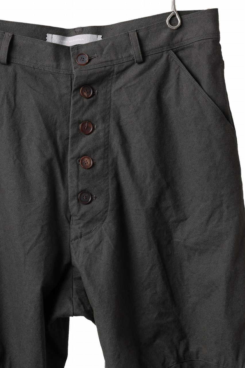 YUTA MATSUOKA three dimensional trousers / linen cotton canvas (brown) - Image 5