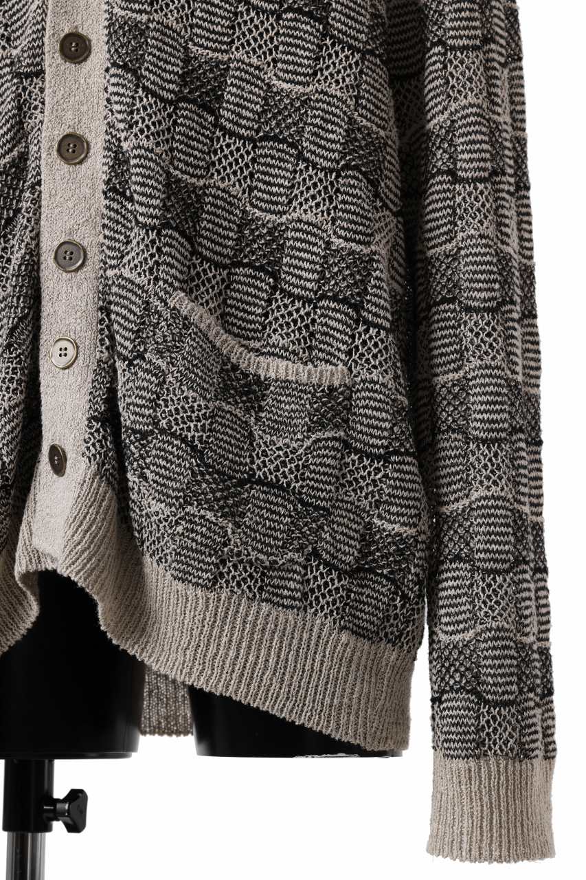 YUTA MATSUOKA v neck knit cardigan / hemp & EU linen links knit (ecru) - Image 10