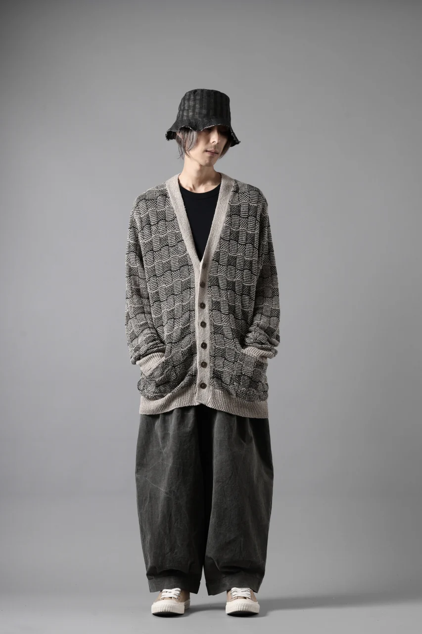 YUTA MATSUOKA v neck knit cardigan / hemp & EU linen links knit (ecru) - Image 14