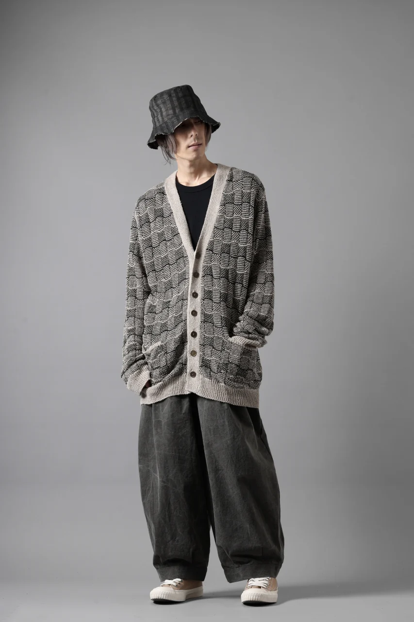 YUTA MATSUOKA v neck knit cardigan / hemp & EU linen links knit (ecru) - Image 15