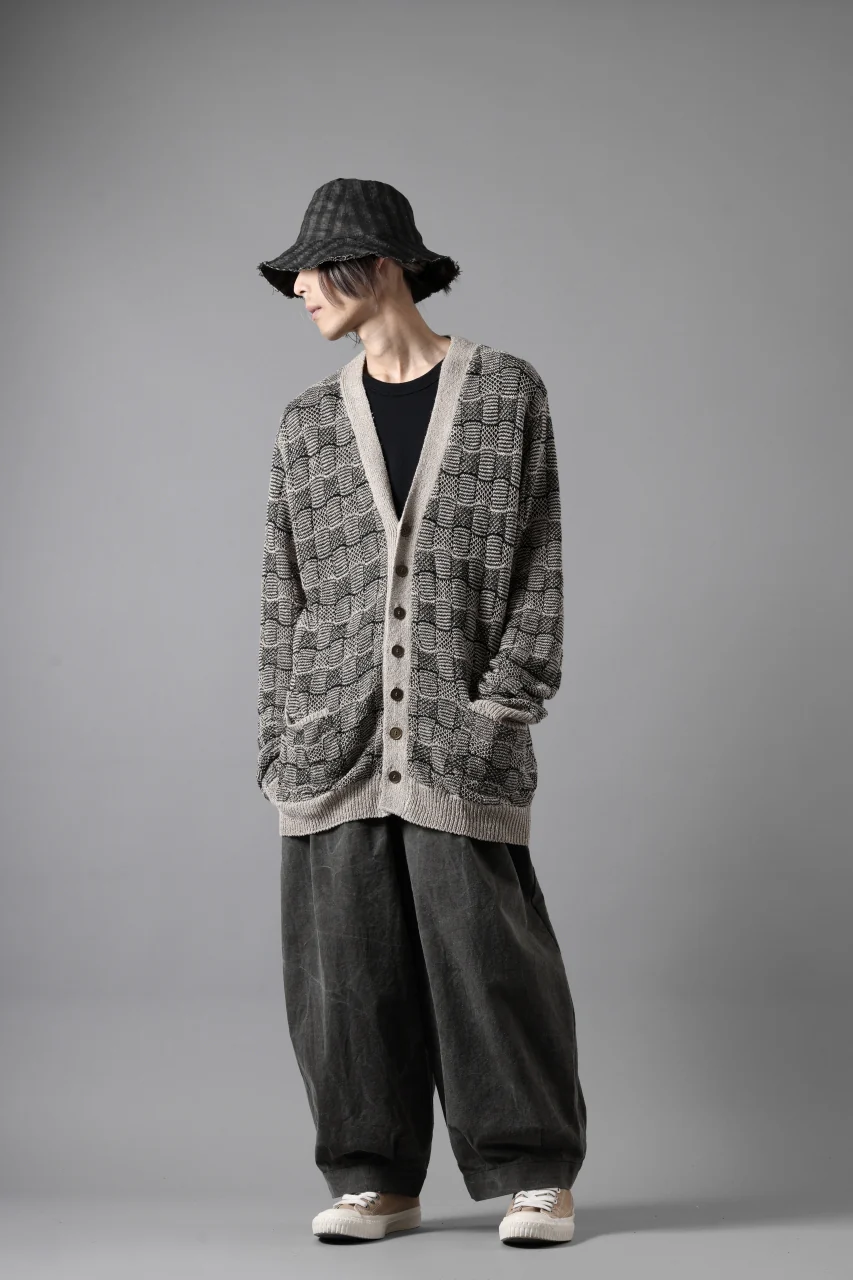 YUTA MATSUOKA v neck knit cardigan / hemp & EU linen links knit (ecru) - Image 16