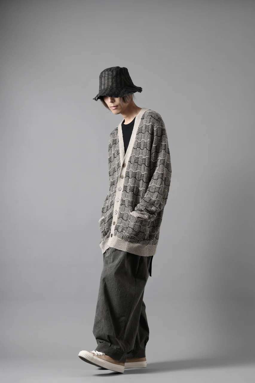 YUTA MATSUOKA v neck knit cardigan / hemp & EU linen links knit (ecru) - Image 17