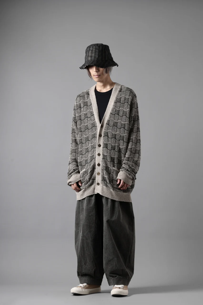 YUTA MATSUOKA v neck knit cardigan / hemp & EU linen links knit (ecru) - Image 18