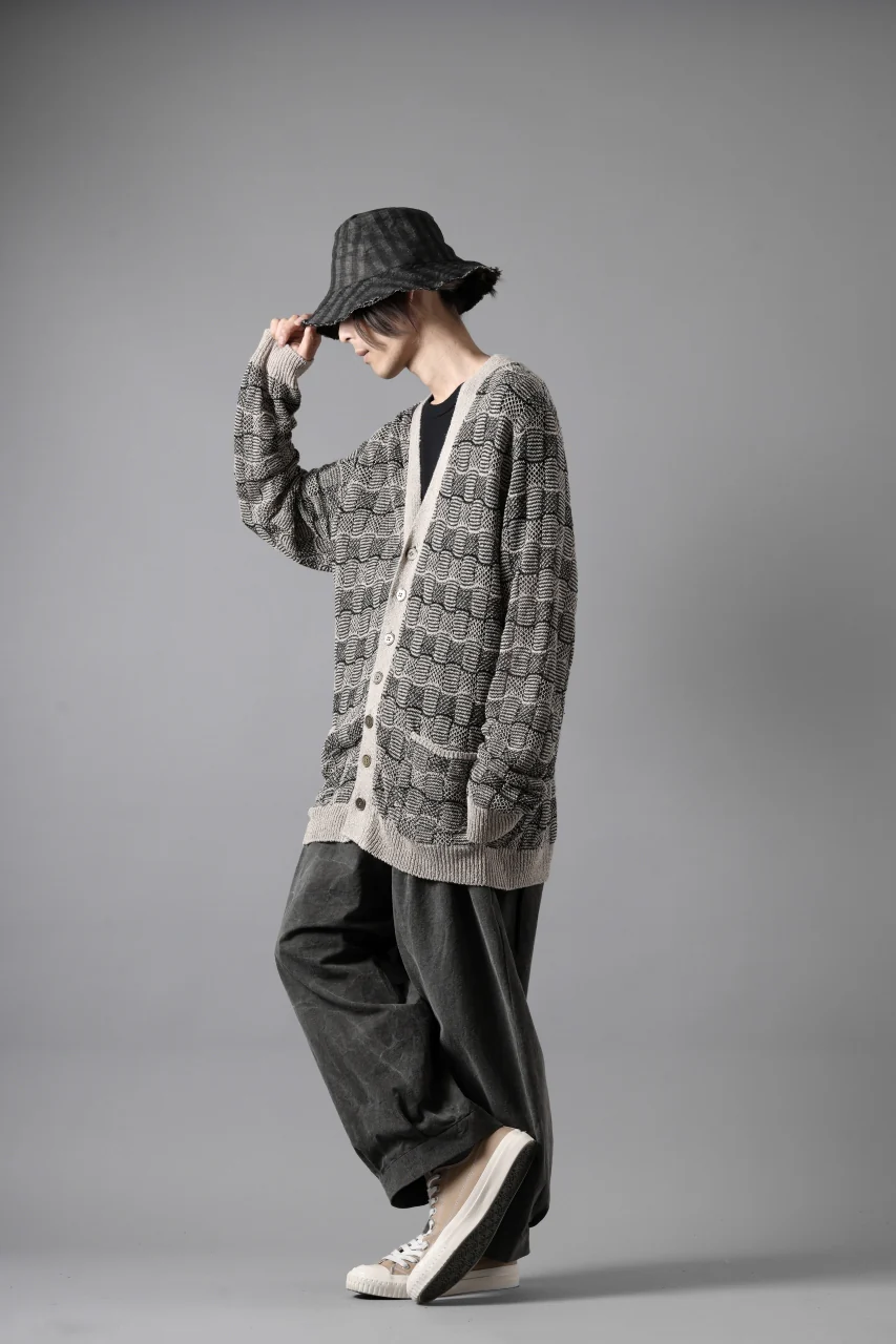 YUTA MATSUOKA v neck knit cardigan / hemp & EU linen links knit (ecru) - Image 20