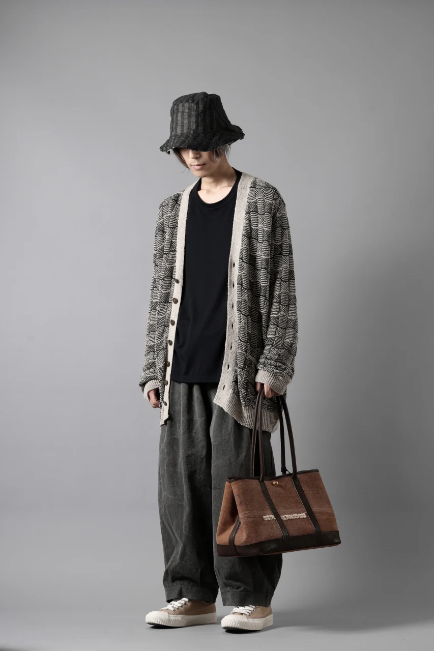 YUTA MATSUOKA v neck knit cardigan / hemp & EU linen links knit (ecru) - Image 22
