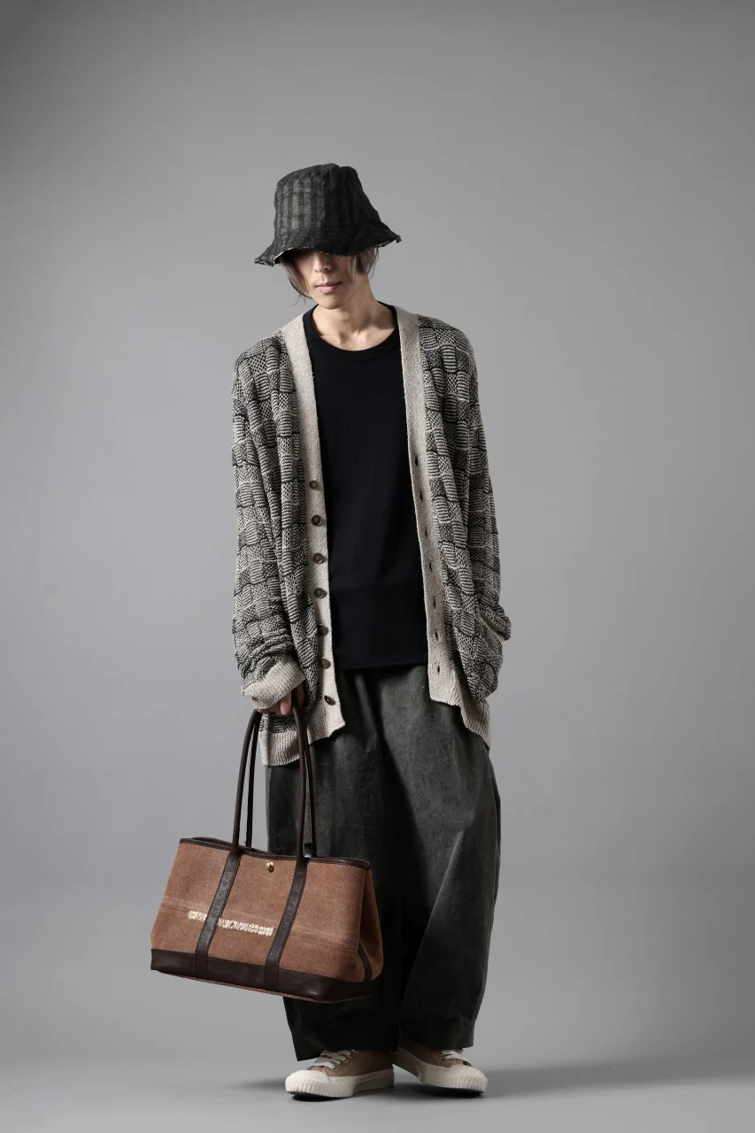 YUTA MATSUOKA v neck knit cardigan / hemp & EU linen links knit (ecru) - Image 25