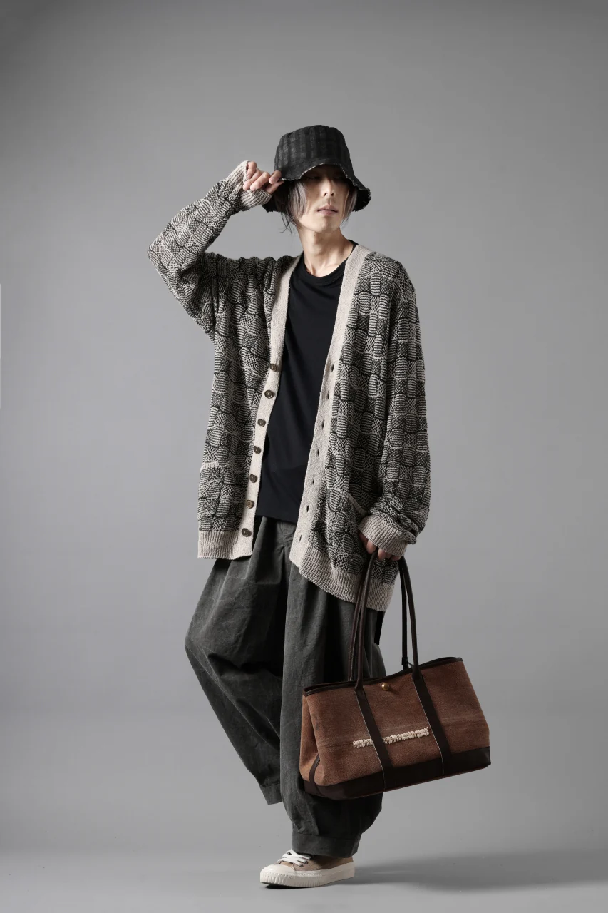 YUTA MATSUOKA v neck knit cardigan / hemp & EU linen links knit (ecru) - Image 26