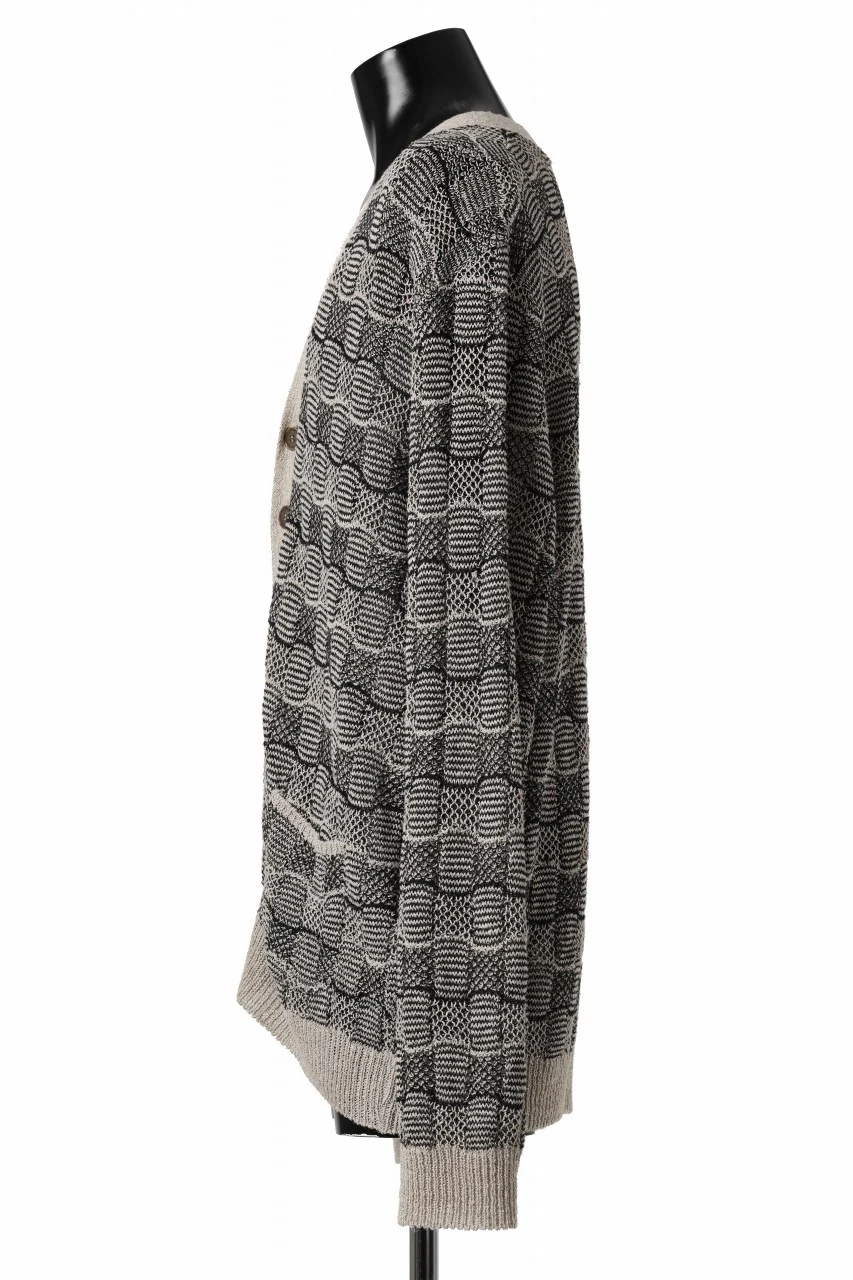 YUTA MATSUOKA v neck knit cardigan / hemp & EU linen links knit (ecru) - Image 3