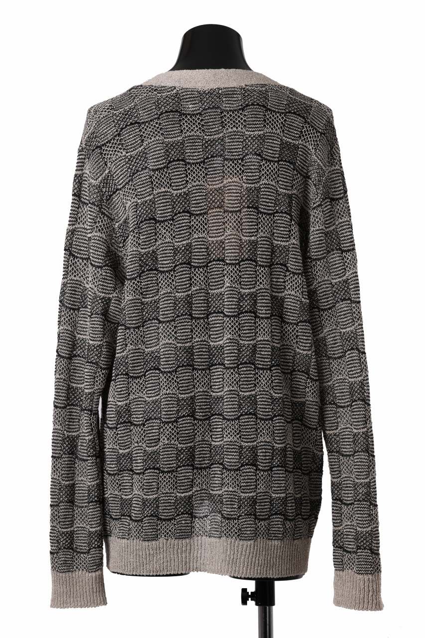 YUTA MATSUOKA v neck knit cardigan / hemp & EU linen links knit (ecru) - Image 4